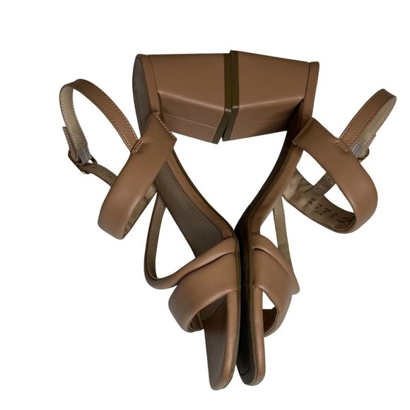 LifeStride Sandals Womens 10 Tan Block Heel Strappy Slingback Comfort Nude Shoes - Picture 7 of 9